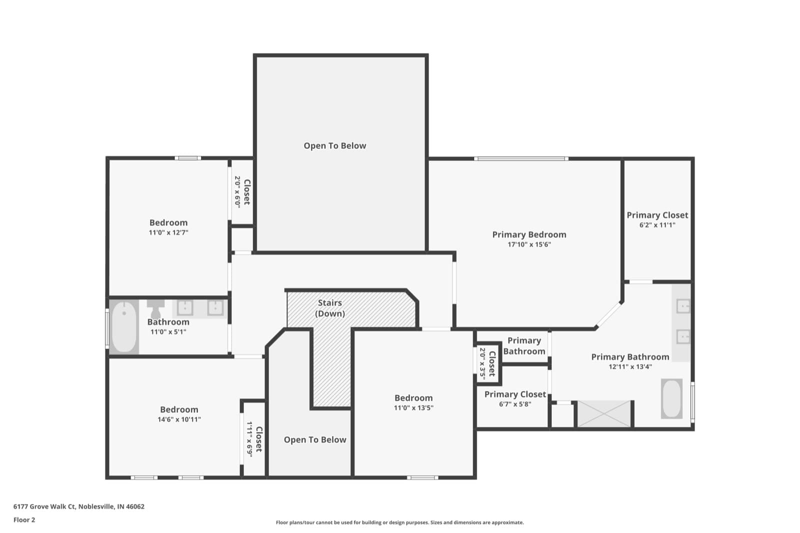 Upper Level floor plan — 6177 Grove Walk Court